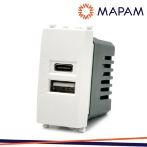 Presa USB A+C 2,4A Compatibile Vimar Plana